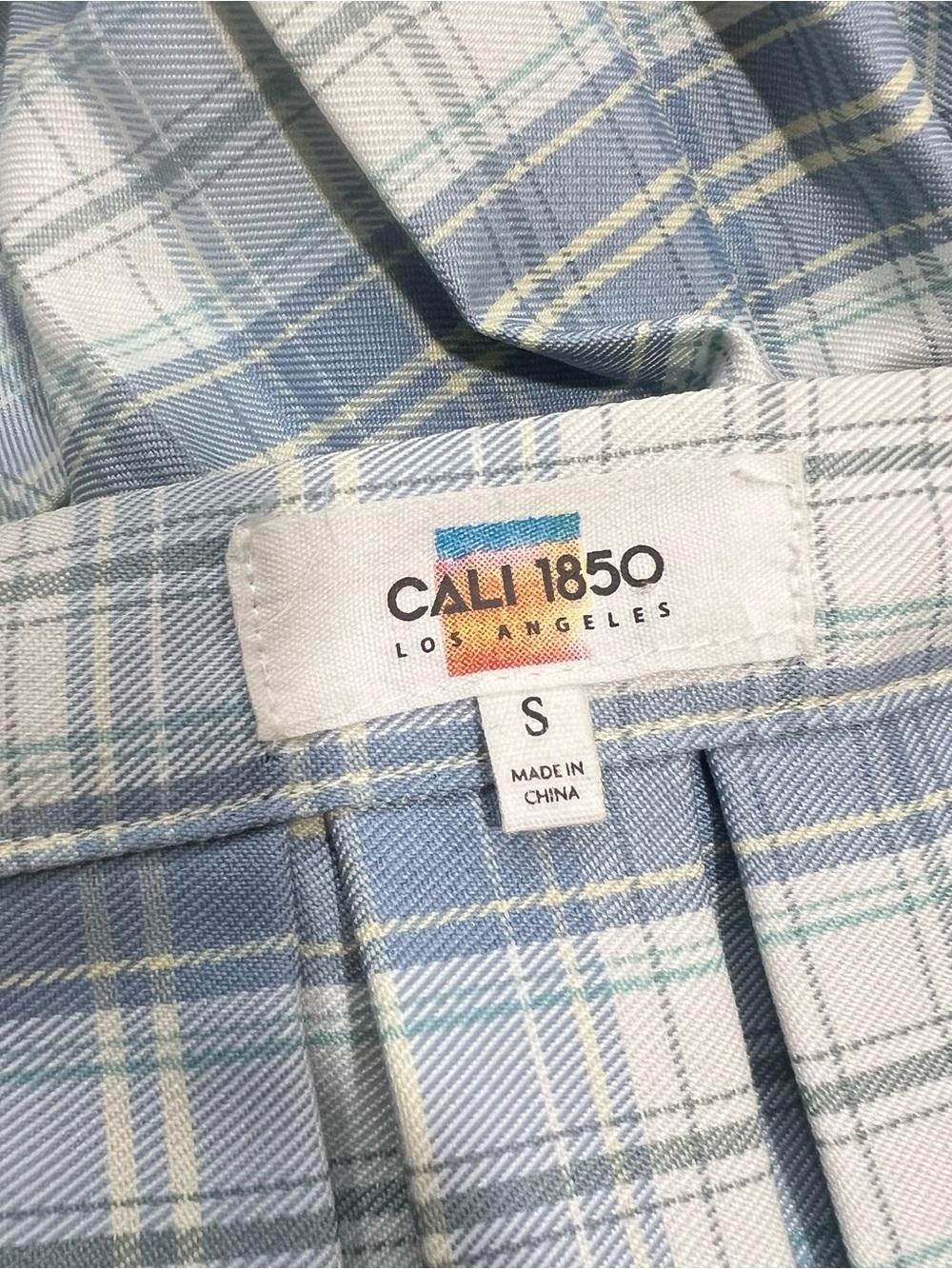 Cali 1850 Plaid Pleated Blue Mini Skirt Size Small Academia Schoolgirl Preppy - Picture 4 of 6